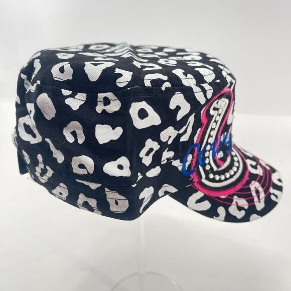 Crown Hat Womens military cadet Baseball Cap Black White Embroidered Cowgirl bli - Picture 7 of 13
